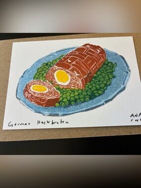 German Hackbraten Whitney Museum Ana Inciardi Mini Print World Cup Foods - New